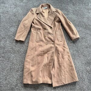 Forecaster of Boston Women’s 100% Wool Tan Double Breasted Long Coat